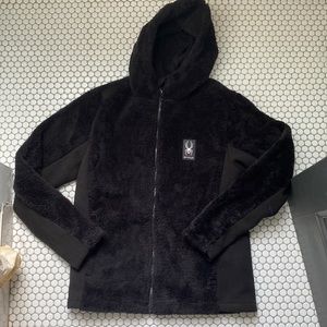 Spyder fuzzy fleece zip up jacket medium NWT